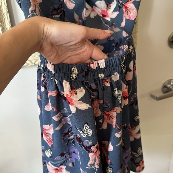 ONLY | Navy Floral Shorts Jumpsuit - Picture 9 of 14